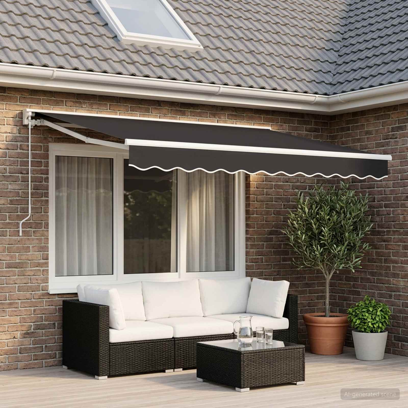 Awning Valance Replacement Anthracite Stripe 300 cm