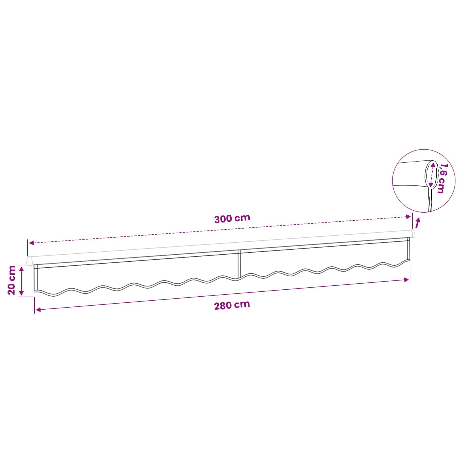 Awning Valance Replacement Anthracite Stripe 300 cm