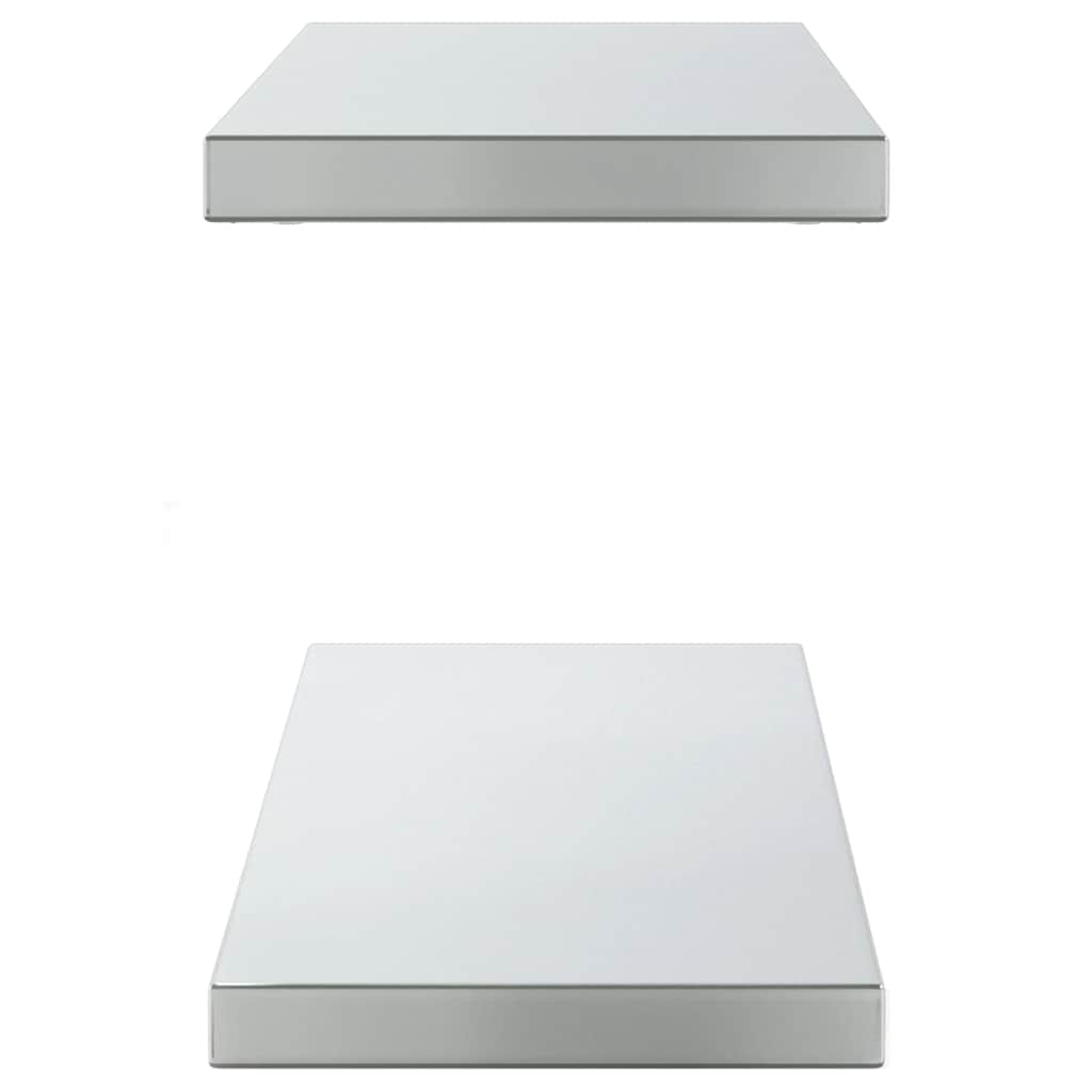 Wall Shelves 2 pcs 100x23.5 cm Silver Stainless Steel