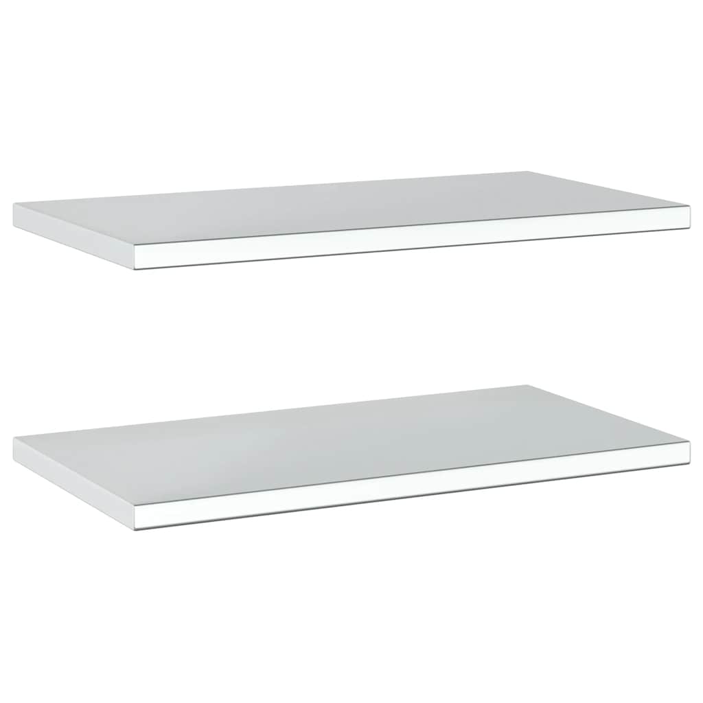 Wall Shelves 2 pcs 75x40 cm Silver Stainless Steel