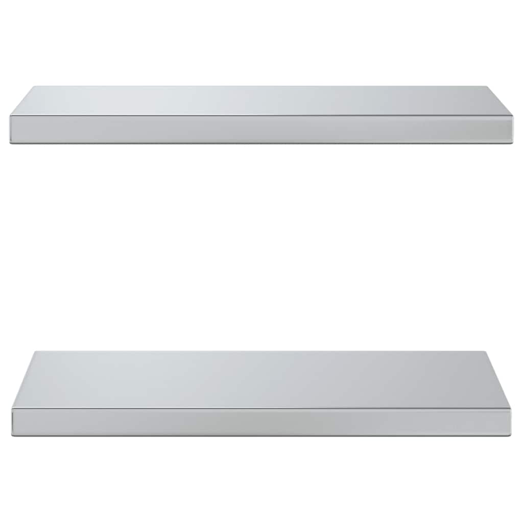 Wall Shelves 2 pcs 50x23.5 cm Silver Stainless Steel