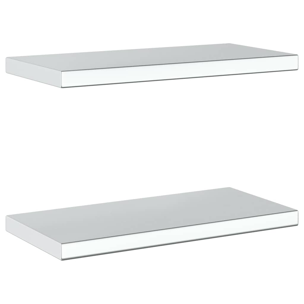 Wall Shelves 2 pcs 50x23.5 cm Silver Stainless Steel