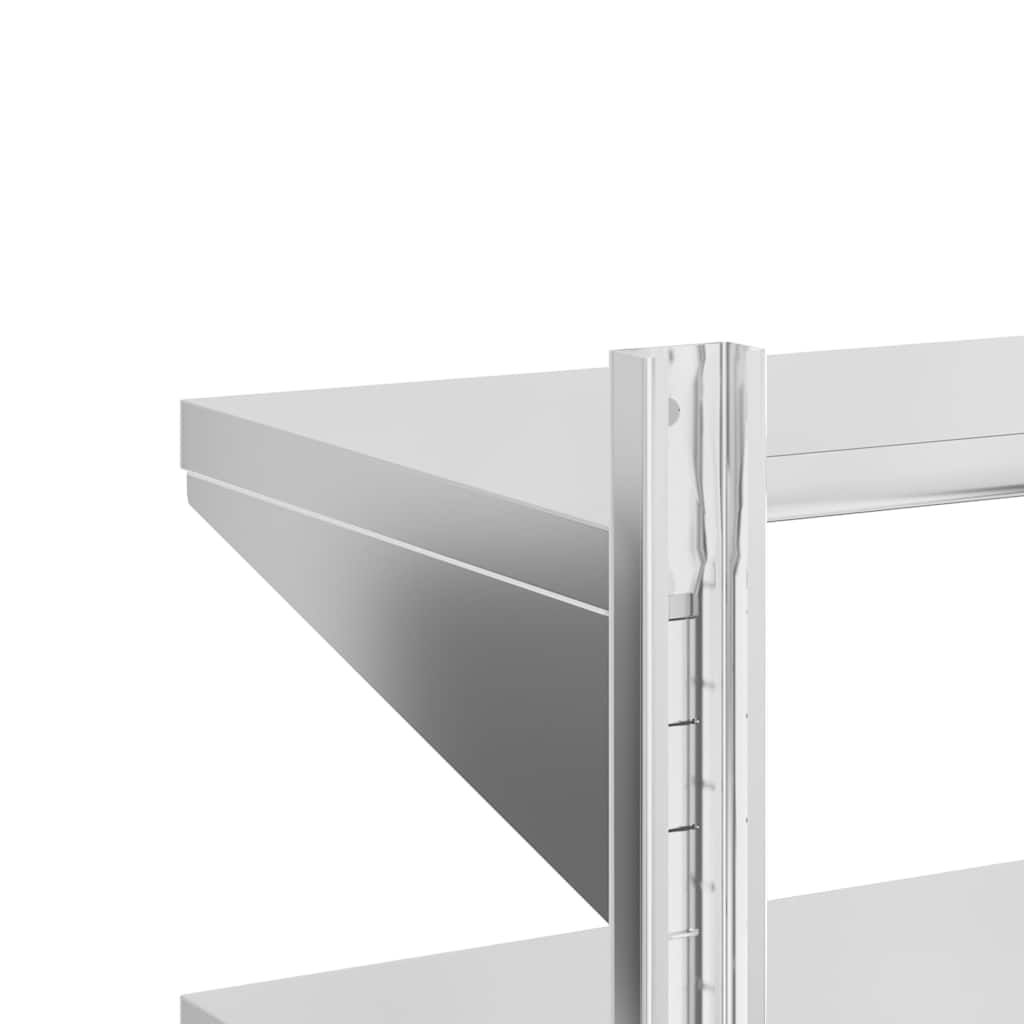 2-Tier Wall Shelf 75x30x60 cm Silver Stainless Steel