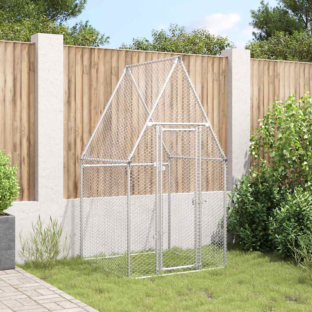 Chicken Cage Silver 100x100x190 cm Galvanised Steel