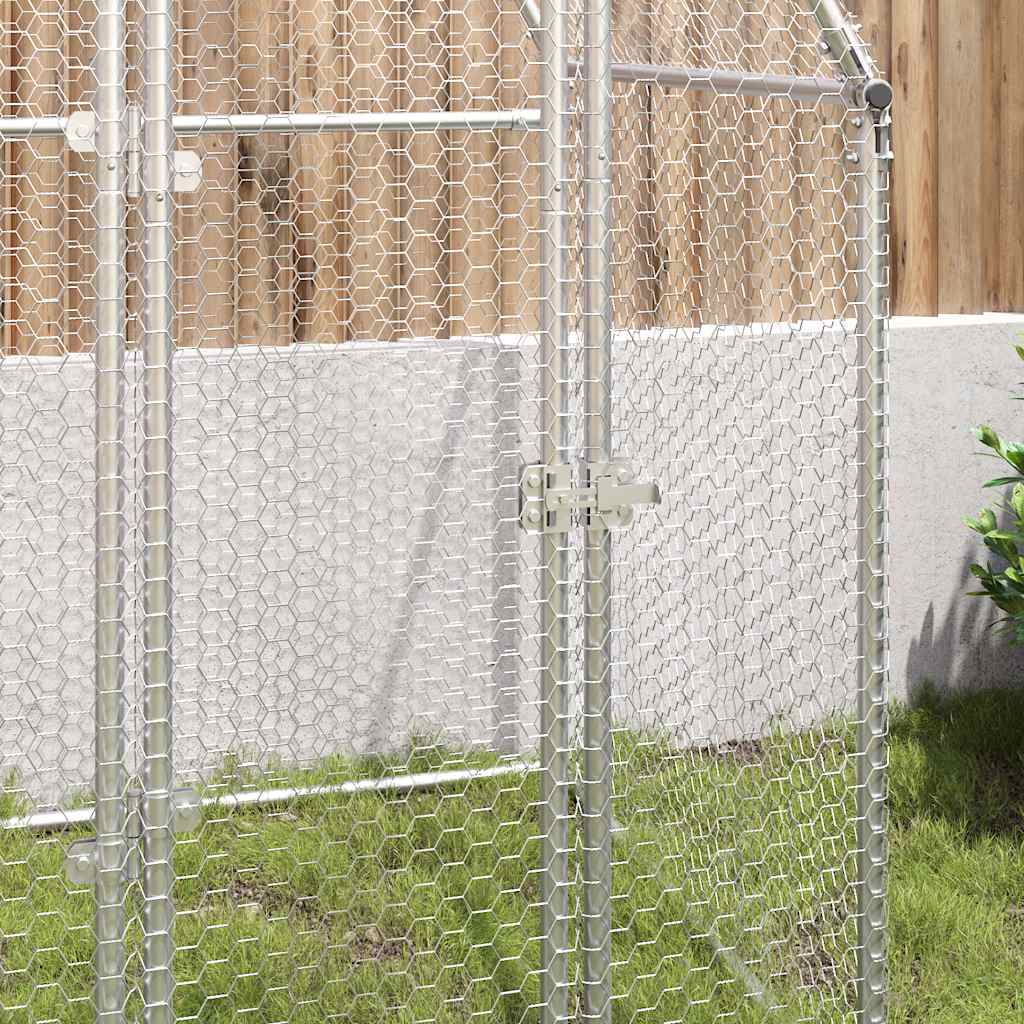 Chicken Cage Silver 100x100x190 cm Galvanised Steel