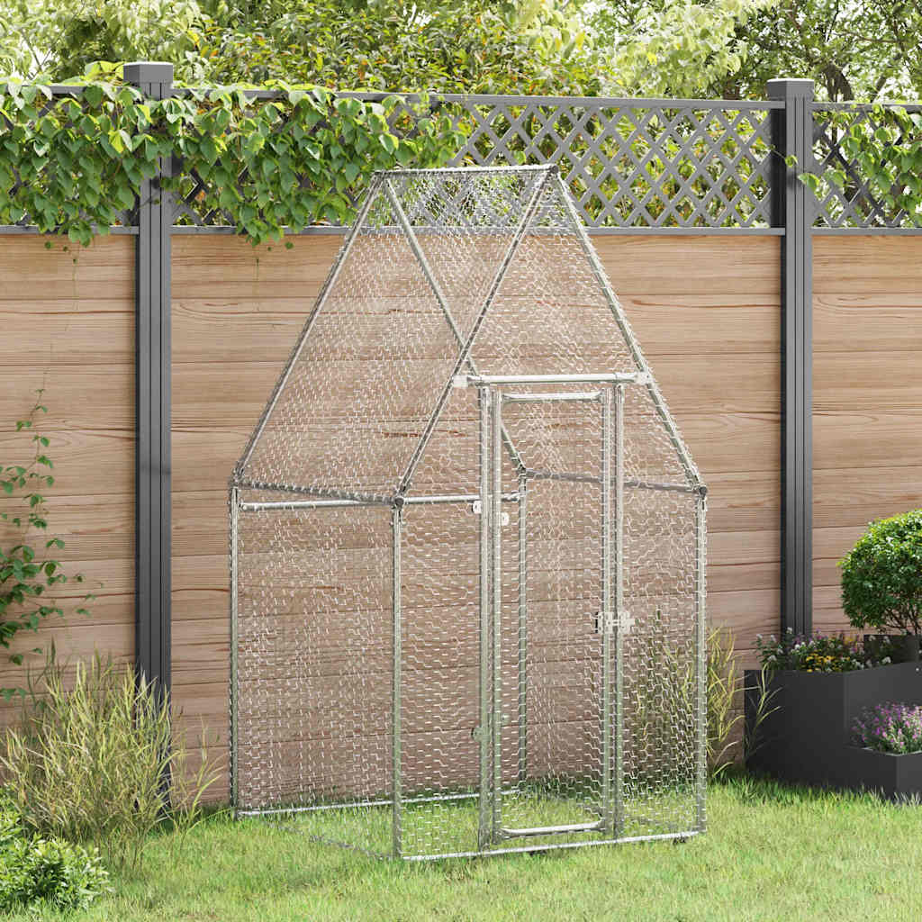 Chicken Cage Silver 100x100x190 cm Galvanised Steel