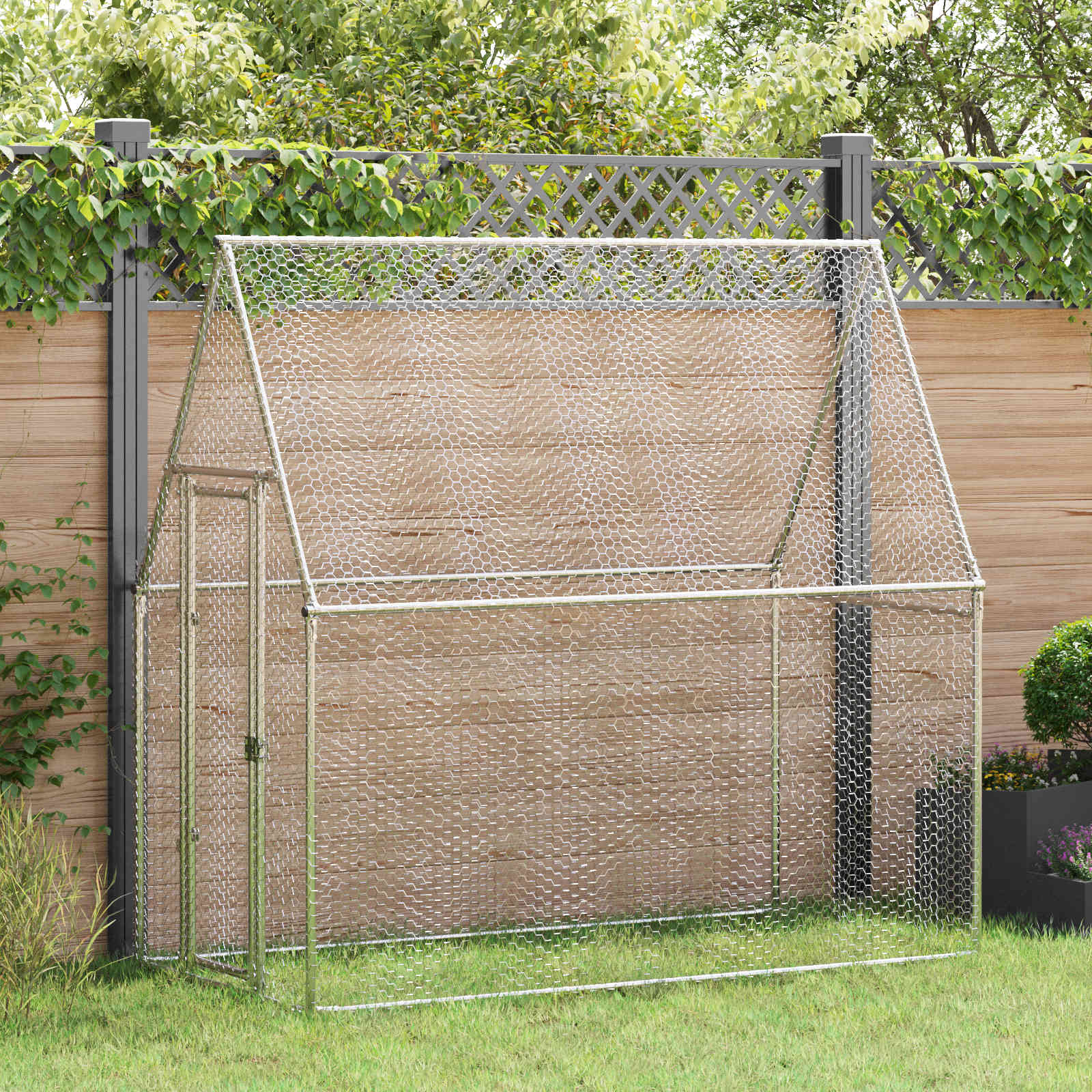 Chicken Cage Silver 200x100x190 cm Galvanised Steel