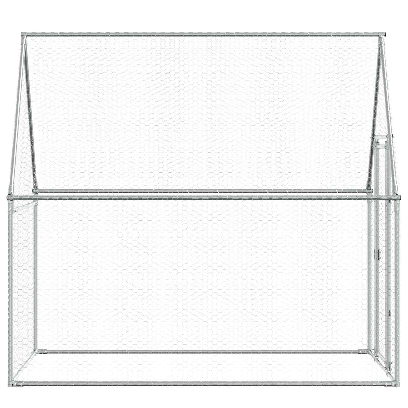 Chicken Cage Silver 200x100x190 cm Galvanised Steel