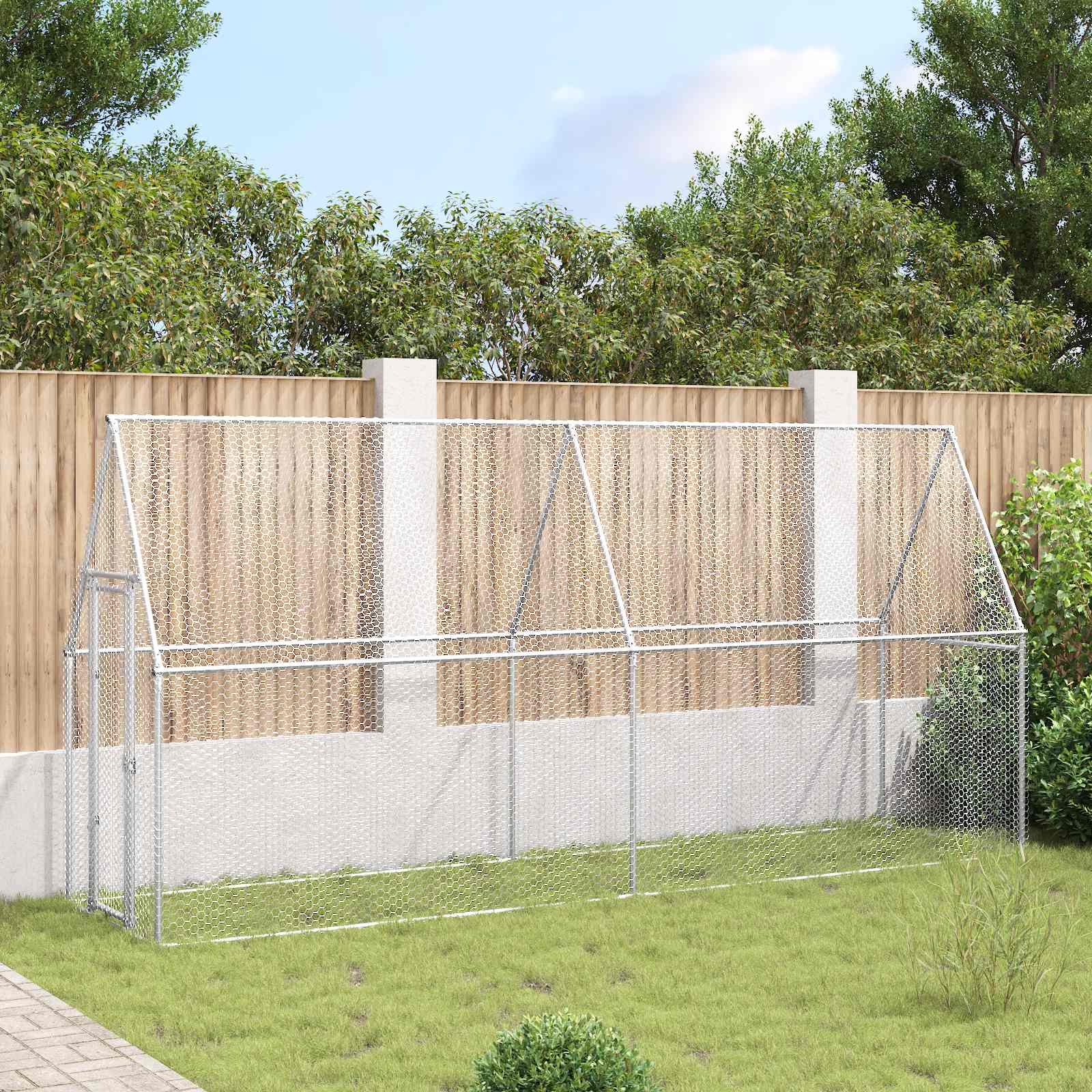 Chicken Cage Silver 400x100x190 cm Galvanised Steel
