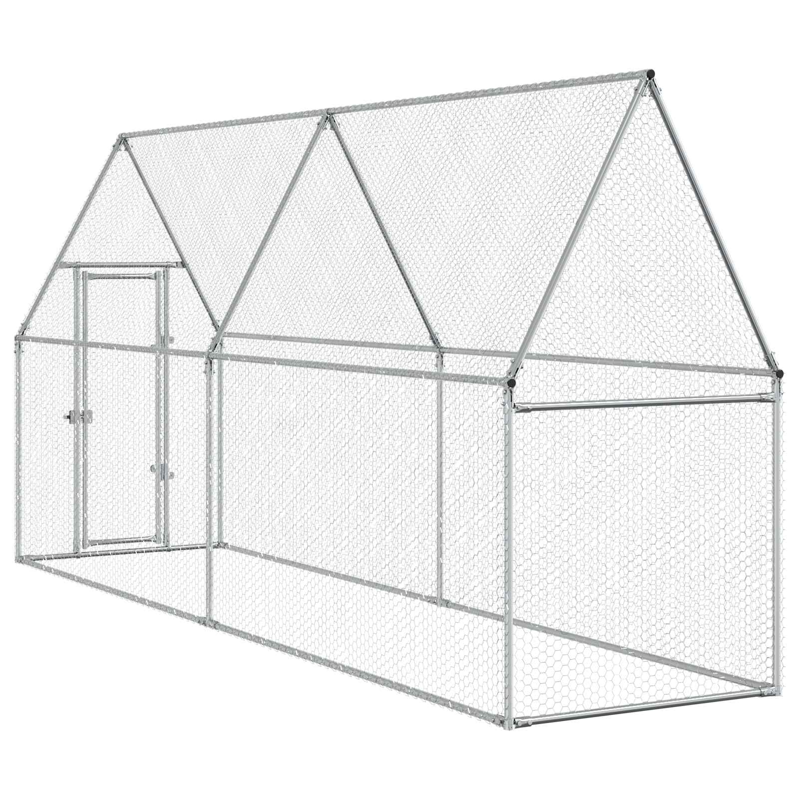 Chicken Cage Silver 400x100x190 cm Galvanised Steel