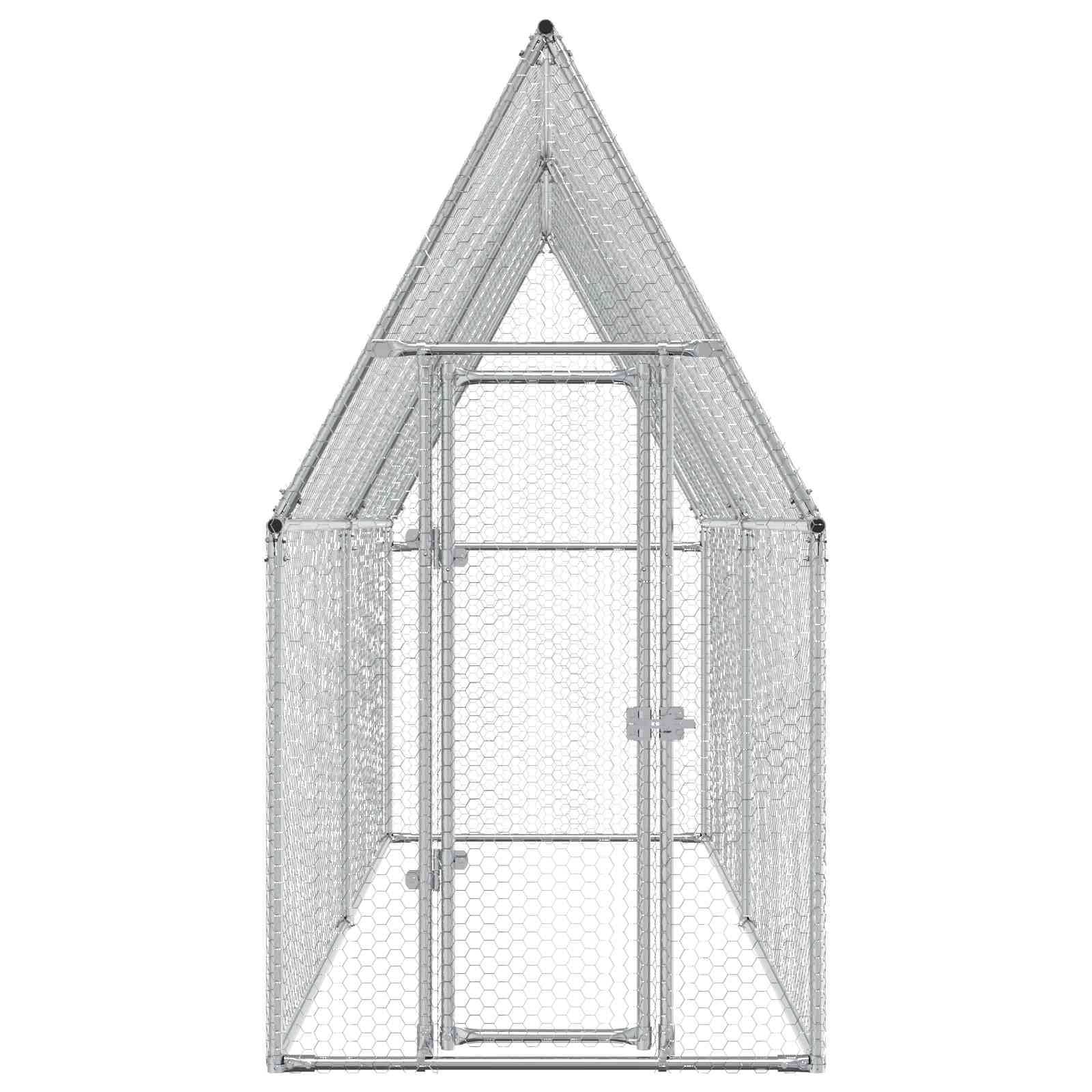 Chicken Cage Silver 400x100x190 cm Galvanised Steel