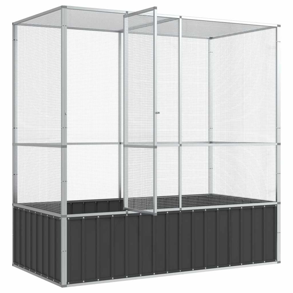 Aviary Silver 210.5x107x212 cm Steel