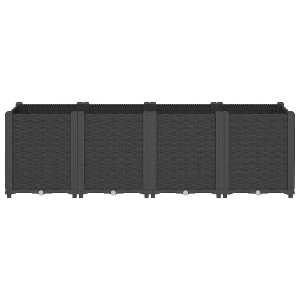 Garden Planter Black 160x40x53 cm PP