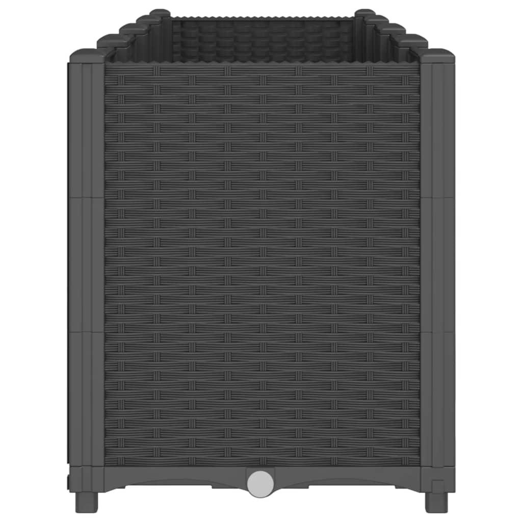 Garden Planter Black 160x40x53 cm PP