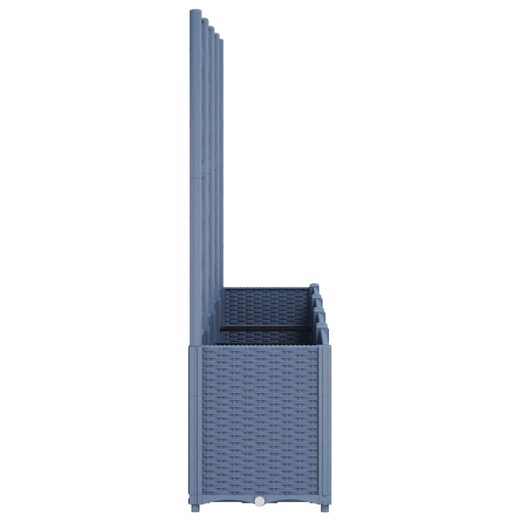 Garden Planter with Trellis Blue Grey 160x40x140 cm PP