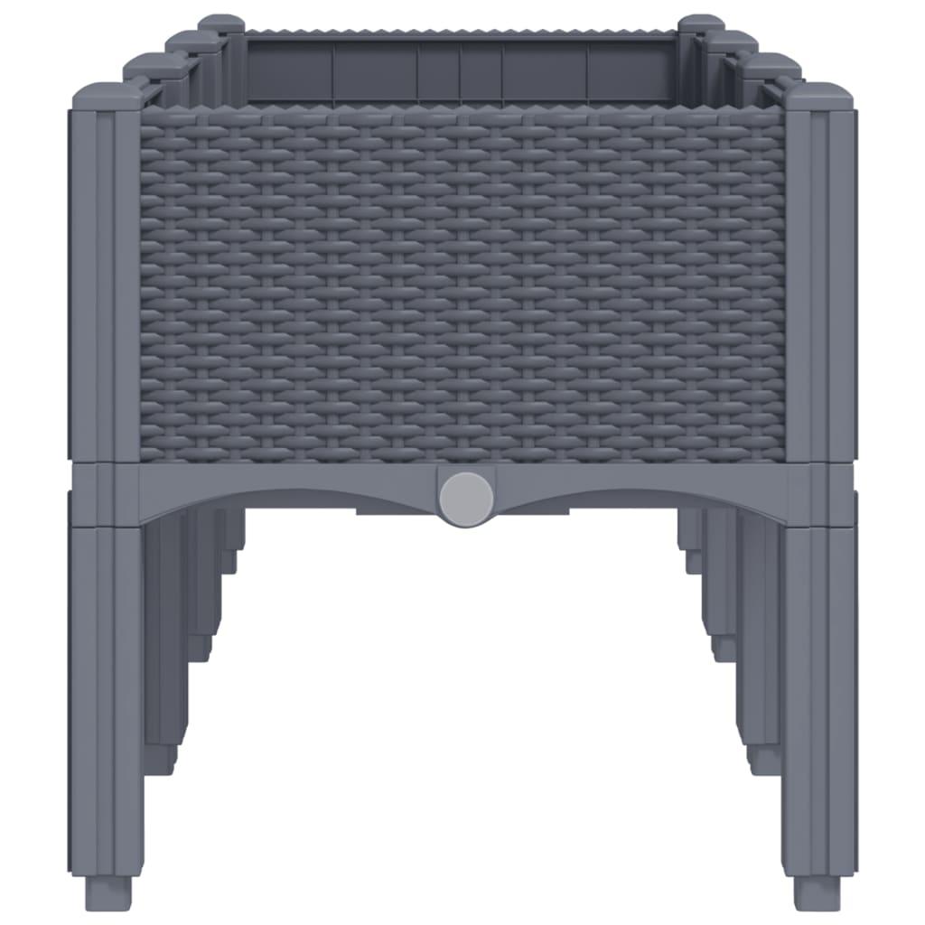 Garden Planter with Legs Blue Grey 120x40x42 cm PP