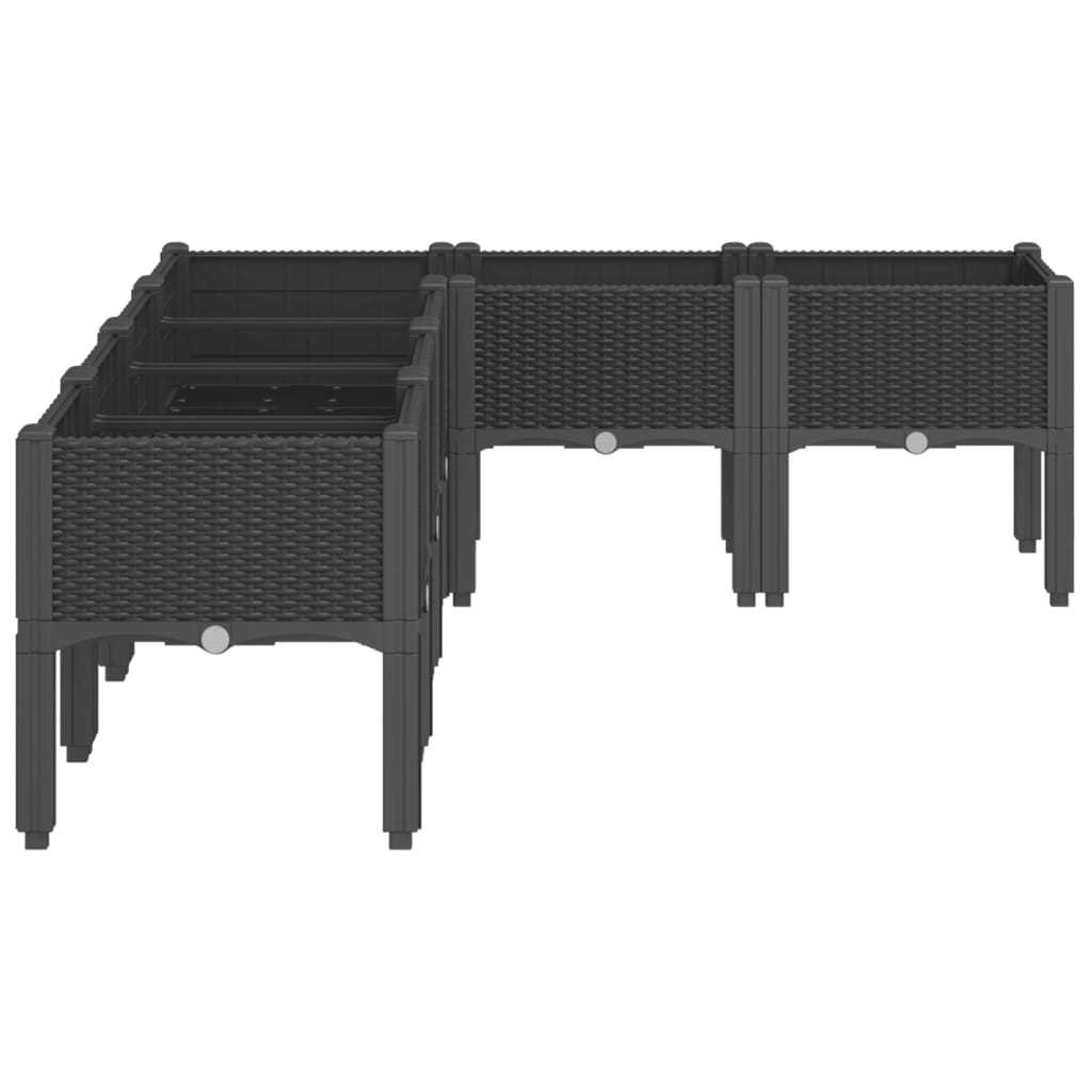 Garden Planter with Legs Black 160x120x42 cm PP