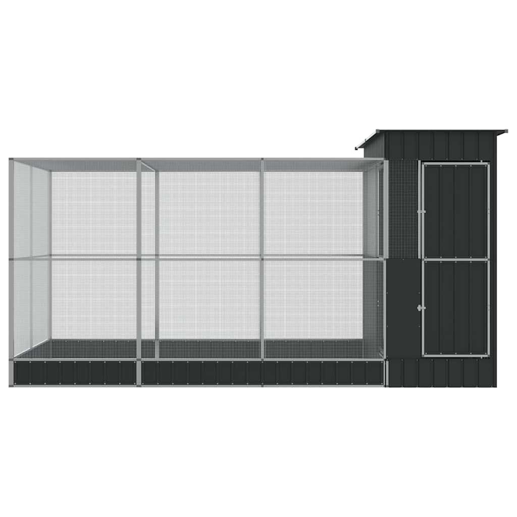 Aviary with Extension Silver 416x203x216 cm Steel