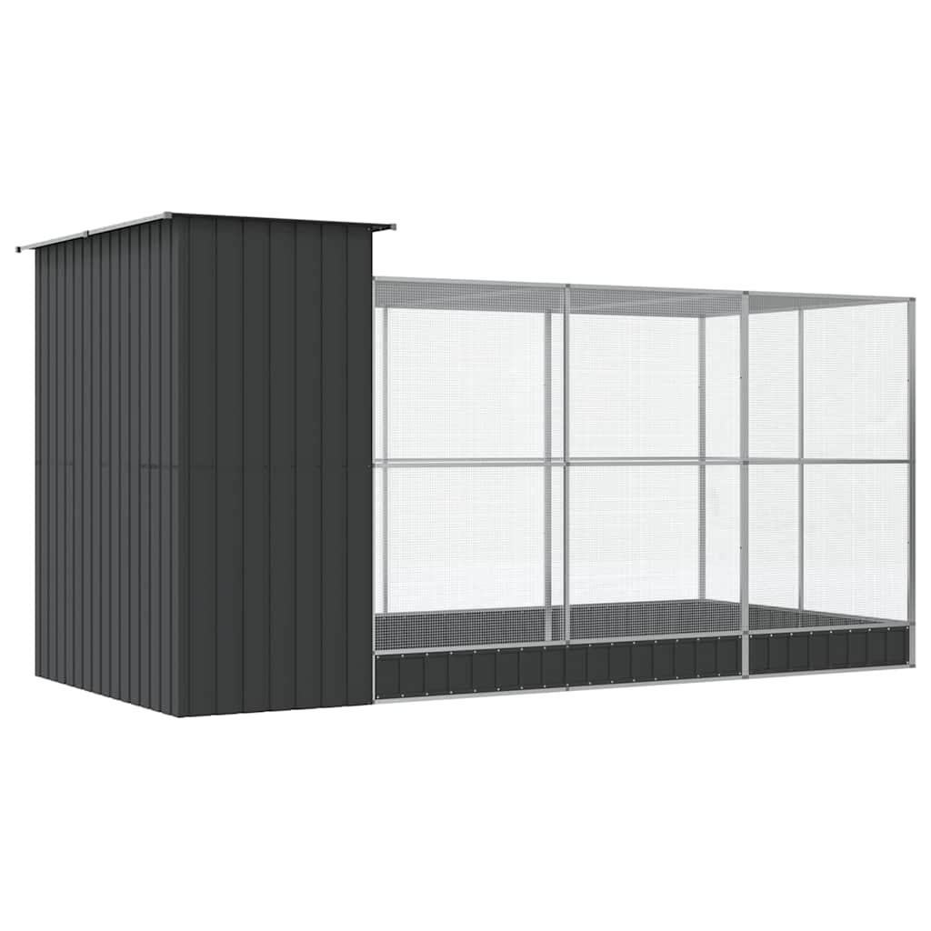 Aviary with Extension Silver 416x203x216 cm Steel