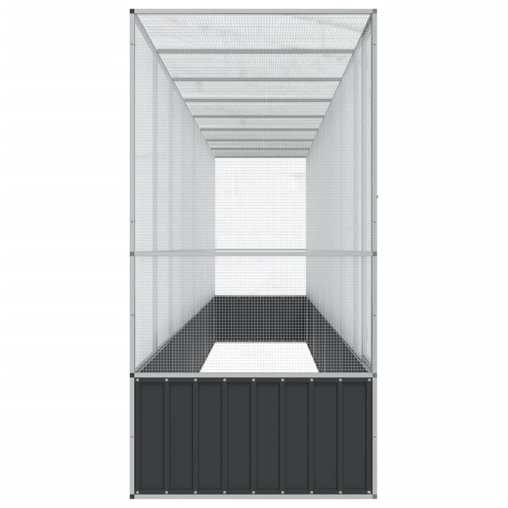 Aviary with Extension Silver 834.5x107x212 cm Steel