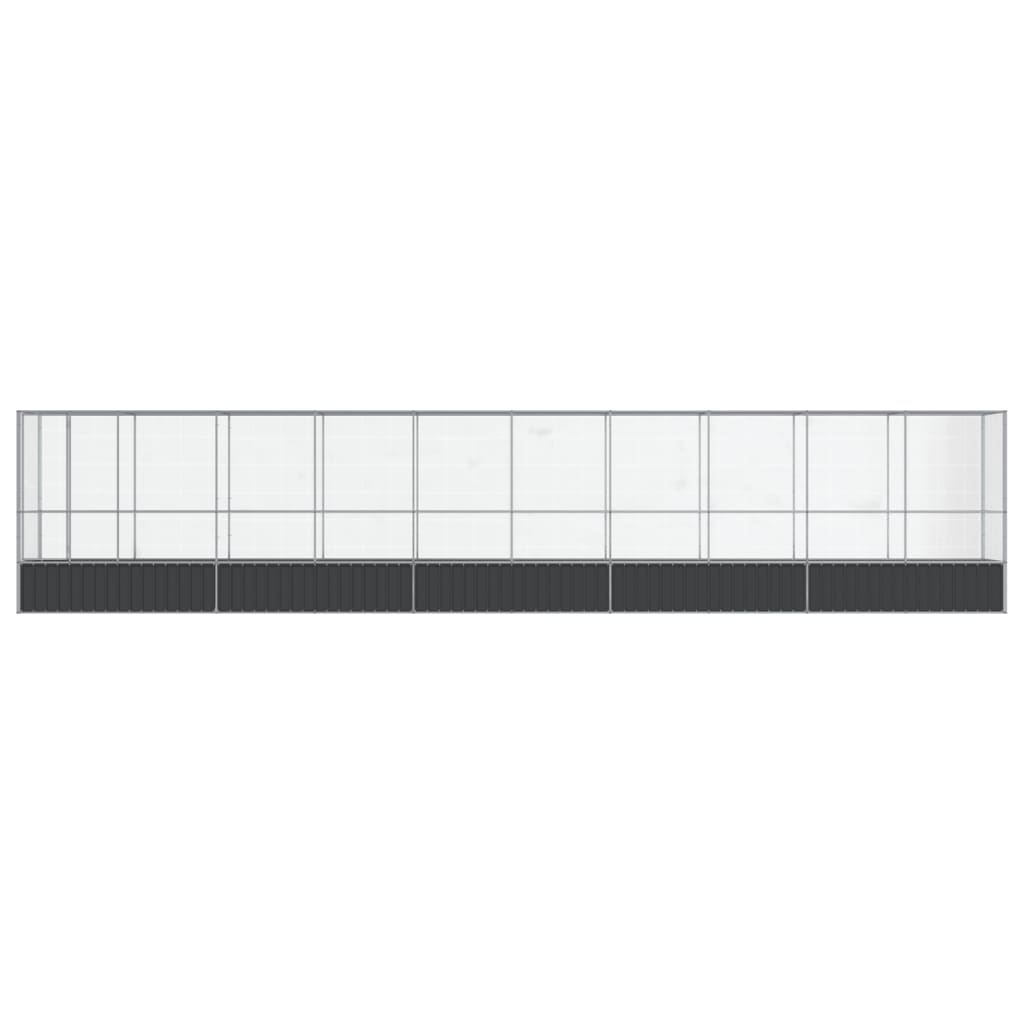 Aviary with Extension Silver 1042.5x107x212 cm Steel
