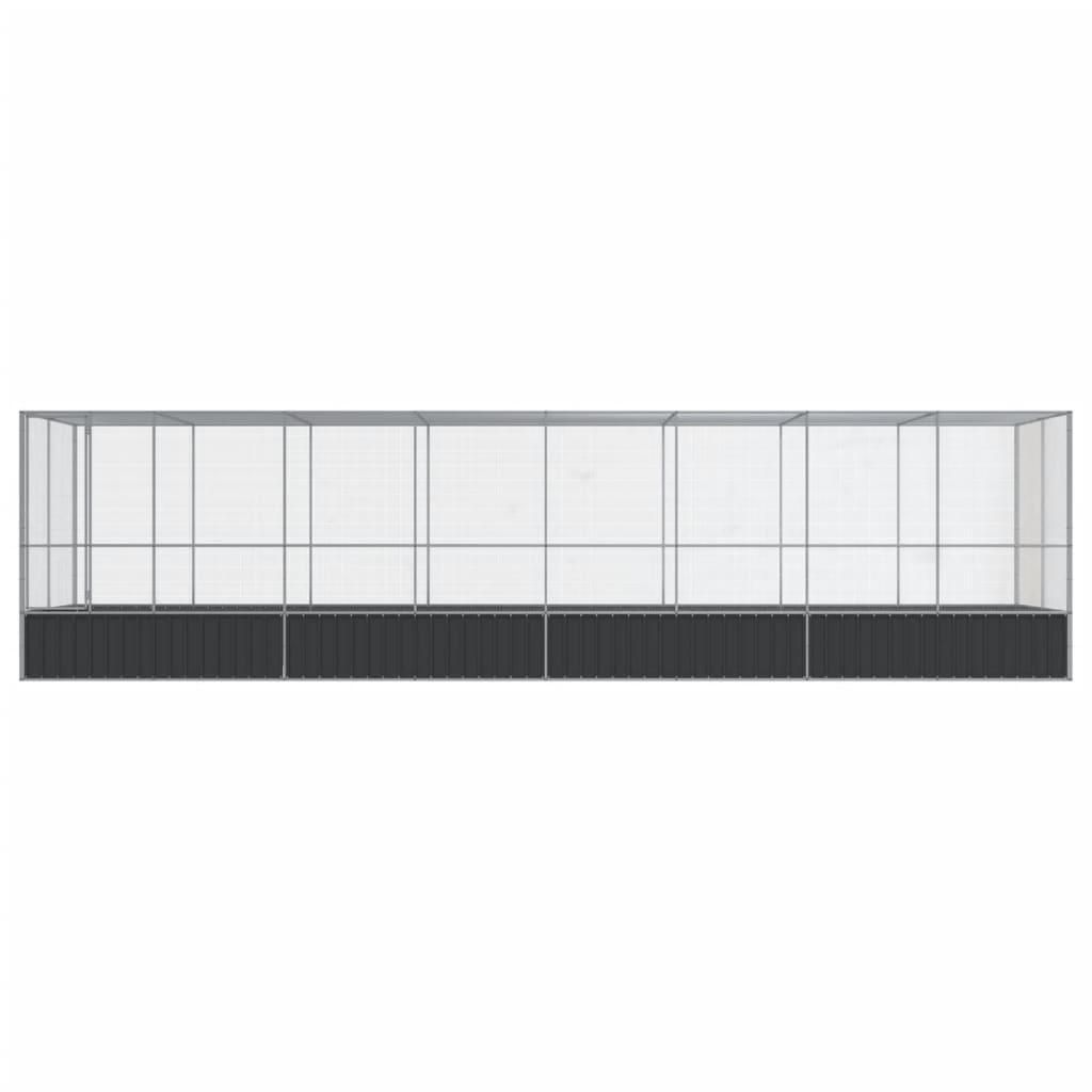 Aviary with Extension Silver 832x207x212 cm Steel
