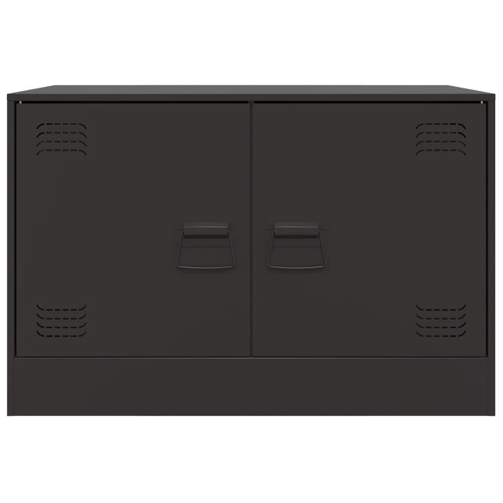 TV Cabinets 2pcs Black 67x39x44 cm Steel