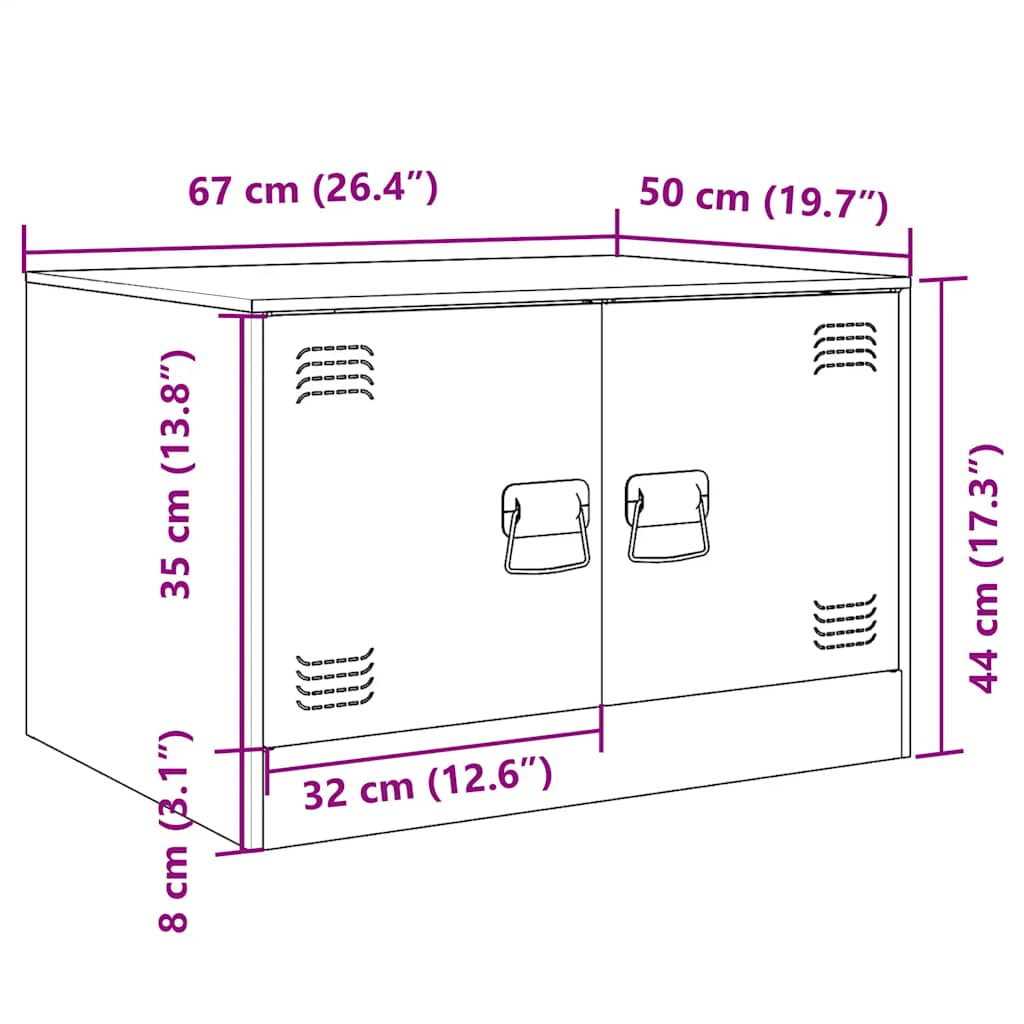 Coffee Table Black 67x50x44 cm Steel