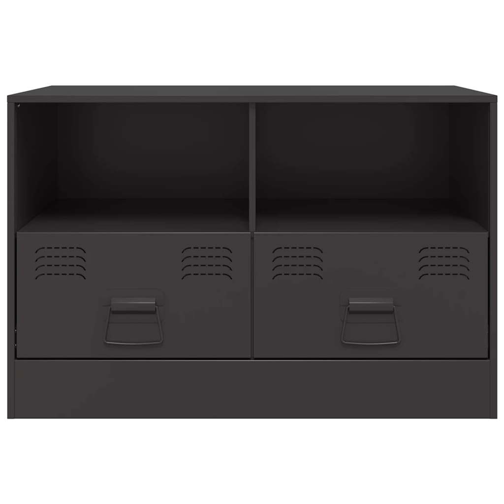 TV Cabinets 2 pcs Black 67x39x44 cm Steel