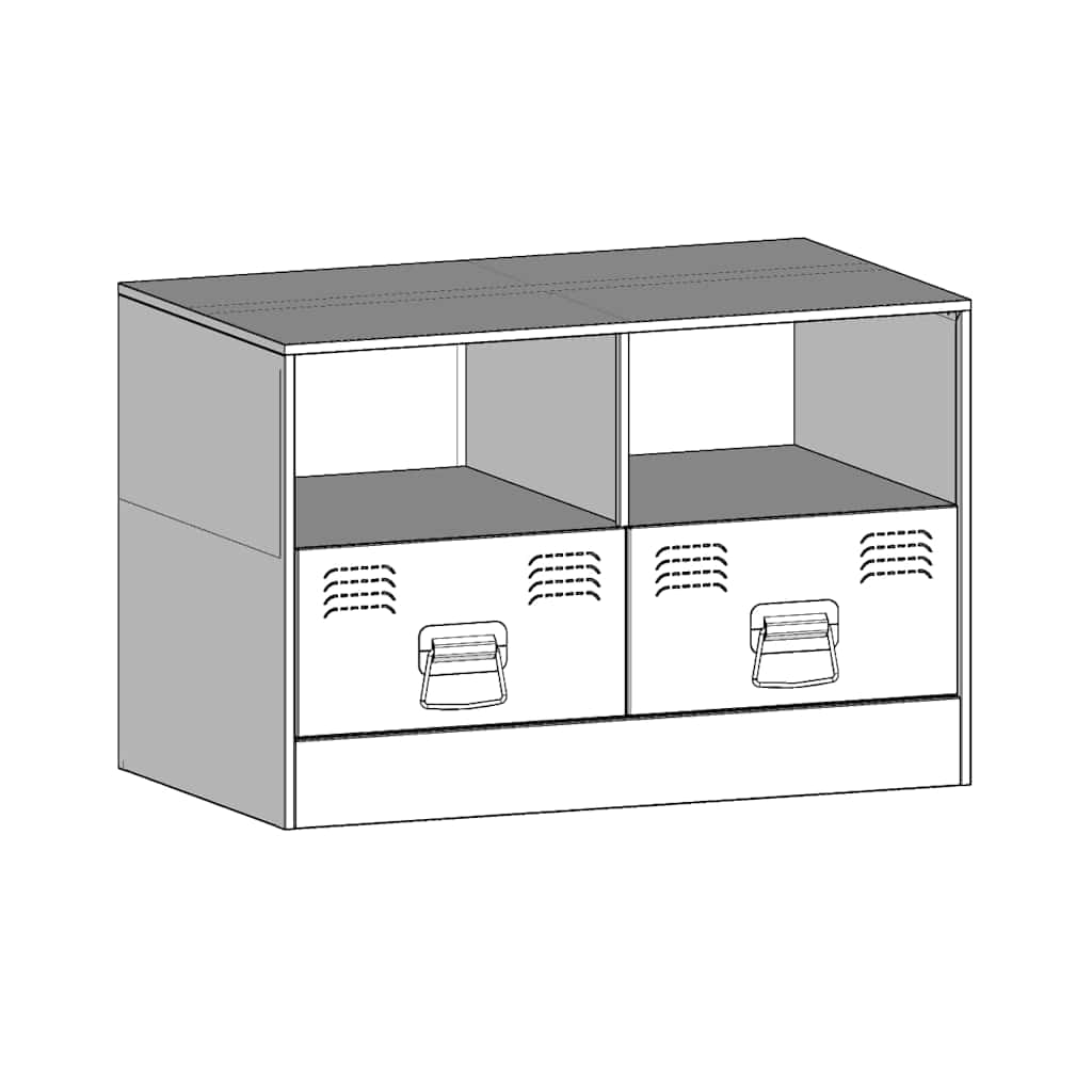 TV Cabinets 2 pcs Black 67x39x44 cm Steel