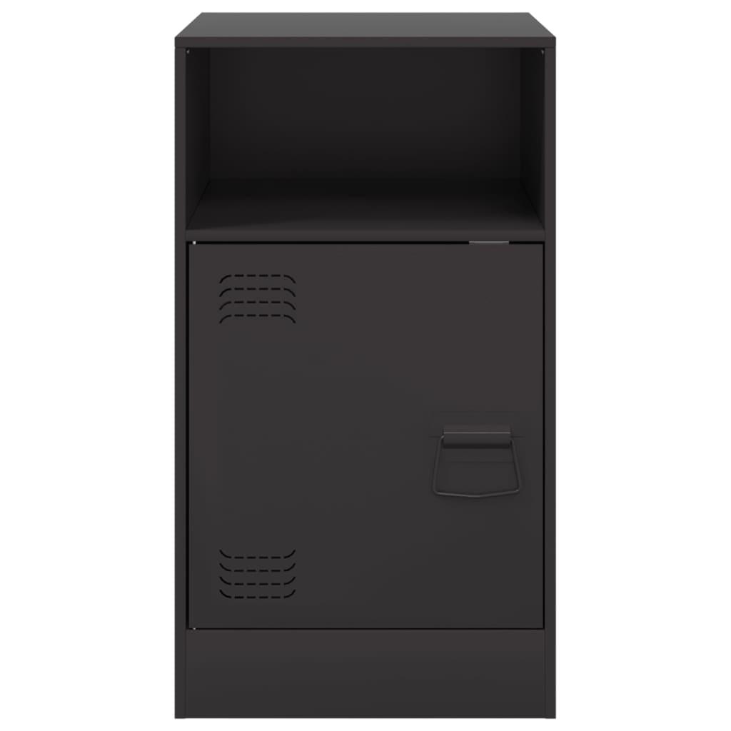 Bedside Cabinets 2 pcs Black 34.5x39x62 cm Steel