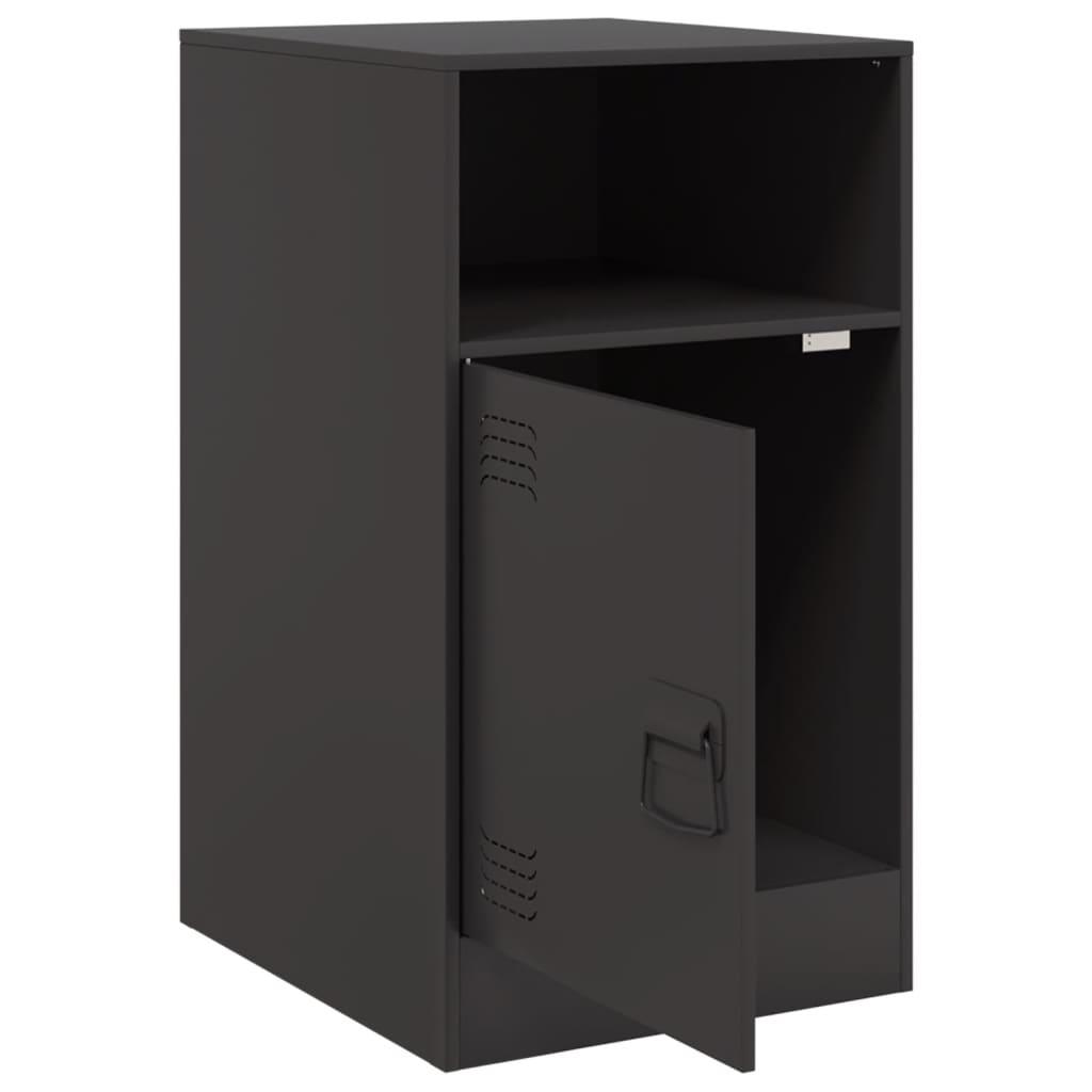 Bedside Cabinets 2 pcs Black 34.5x39x62 cm Steel
