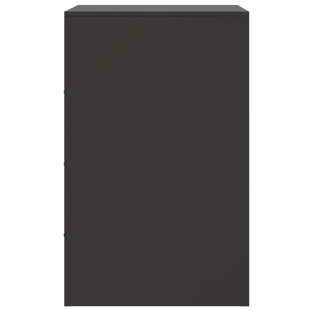Bedside Cabinets 2pcs Black 34.5x39x62 cm Steel
