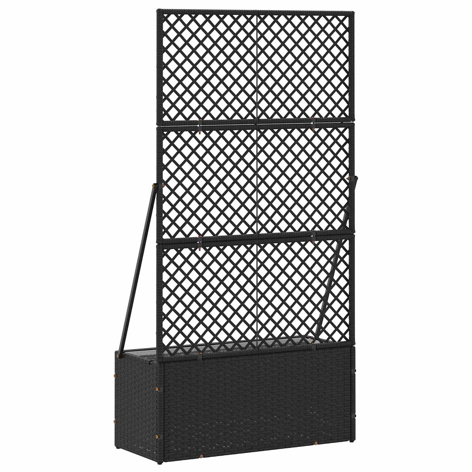 Garden Trellis Planter Black 70 x 30 x 135 cm Metal