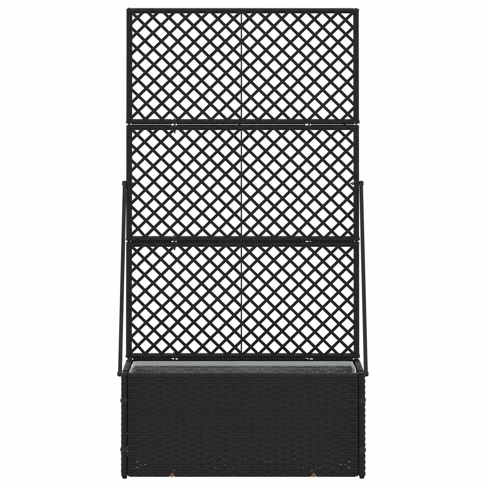 Garden Trellis Planter Black 70 x 30 x 135 cm Metal