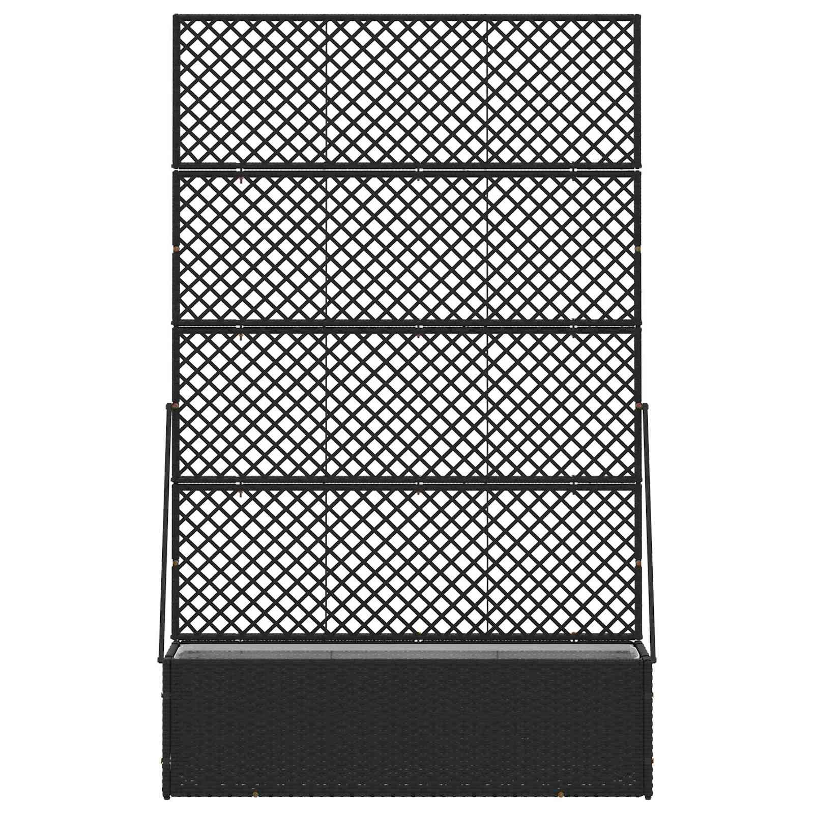 Garden Trellis Planter Black 105 x 30 x 170 cm Metal