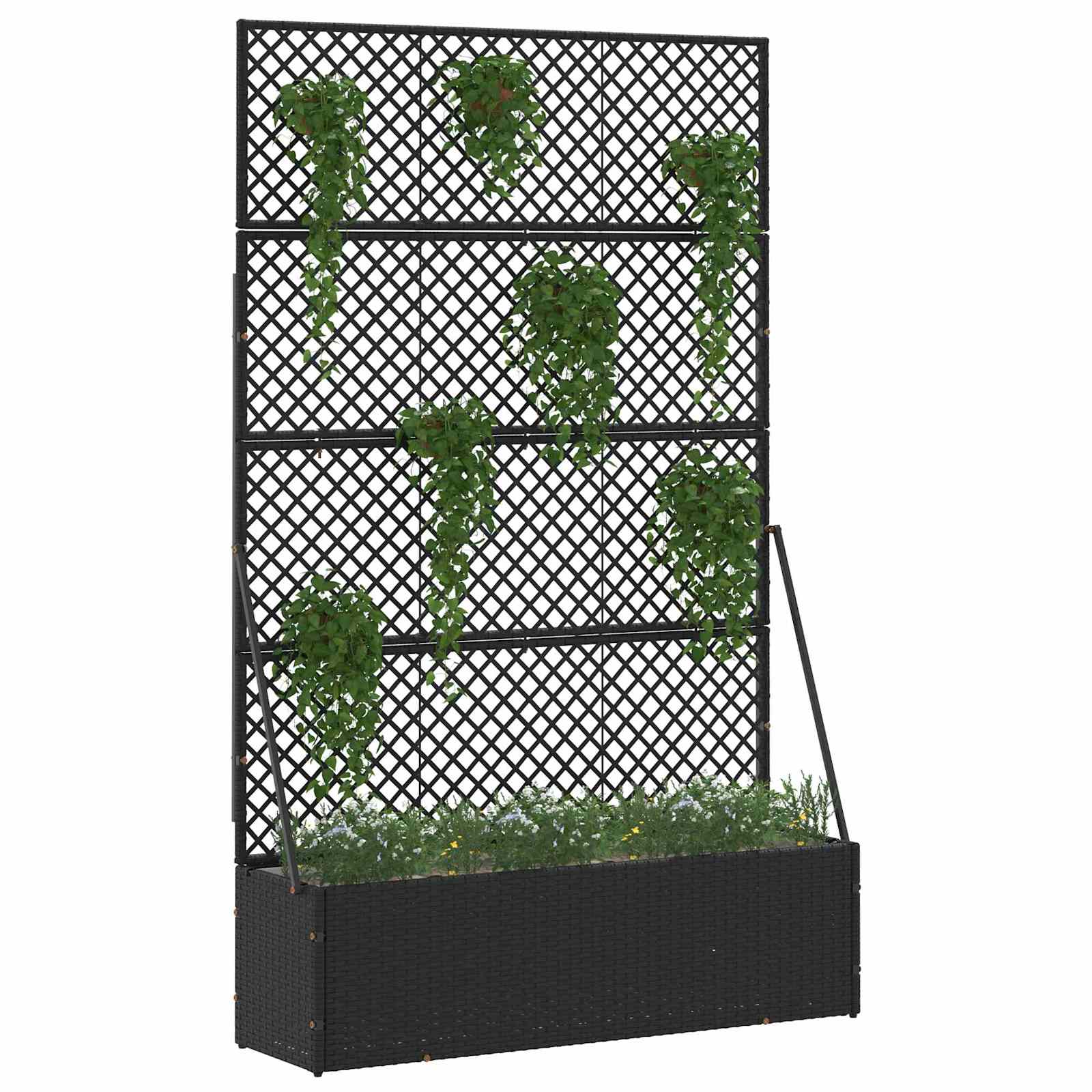 Garden Trellis Planter Black 105 x 30 x 170 cm Metal