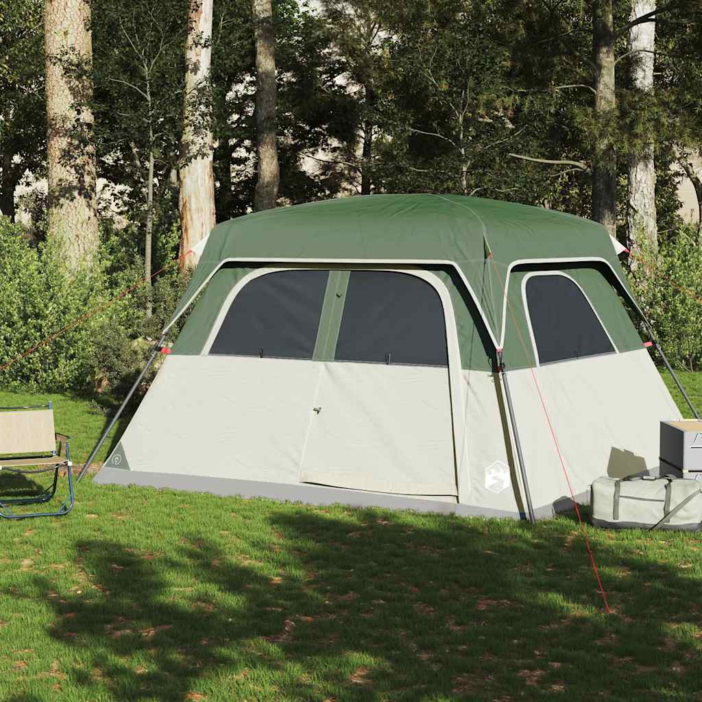 Family Tent Cabin 6-Person Green Waterproof