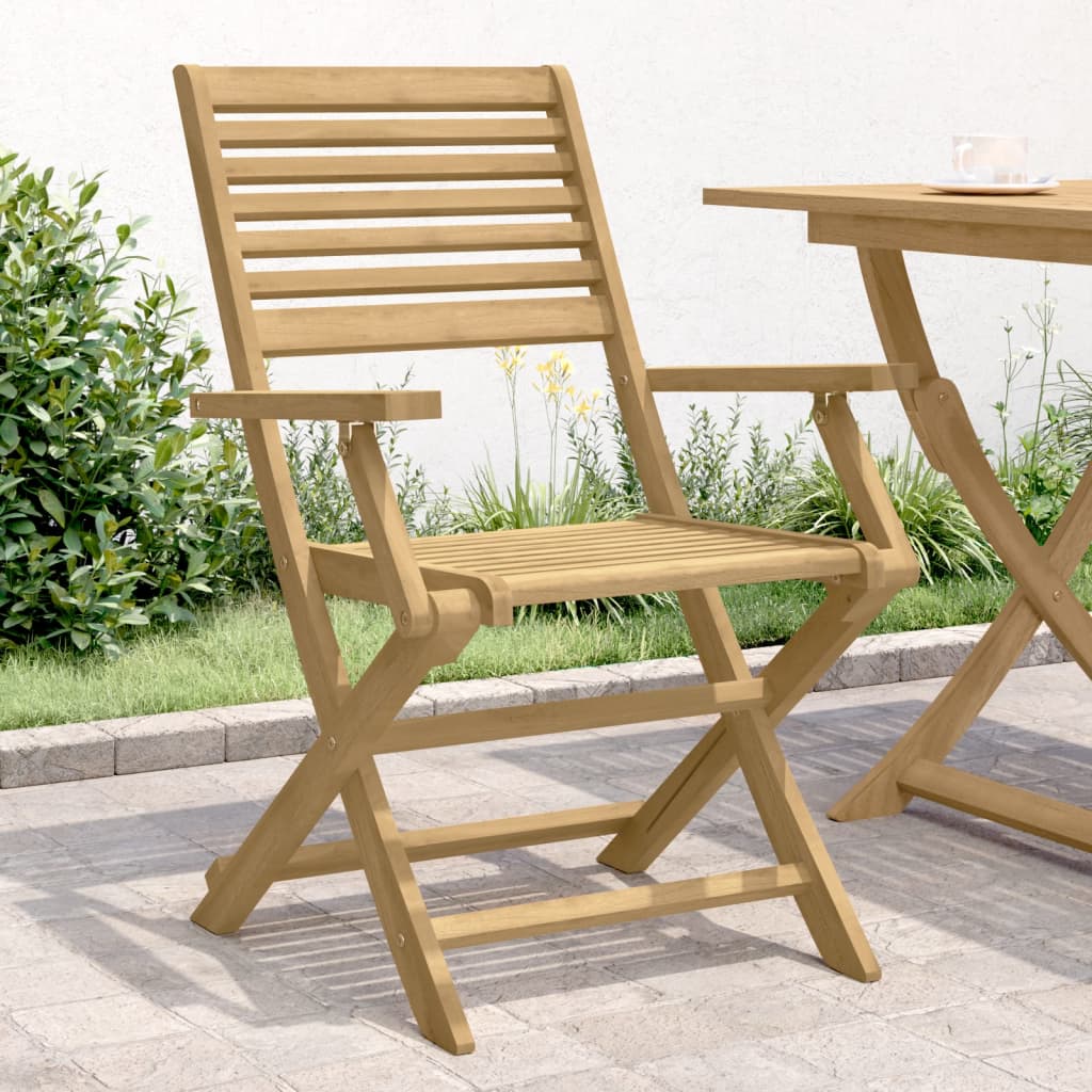 Folding Chairs 2 pcs 54.5x61.5x86.5 cm Solid Wood Acacia