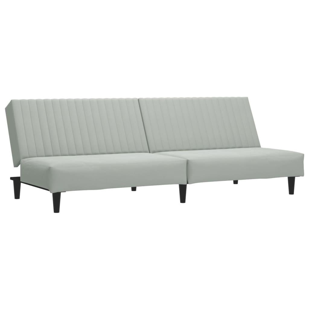 2 Piece Sofa Set Light Grey Velvet