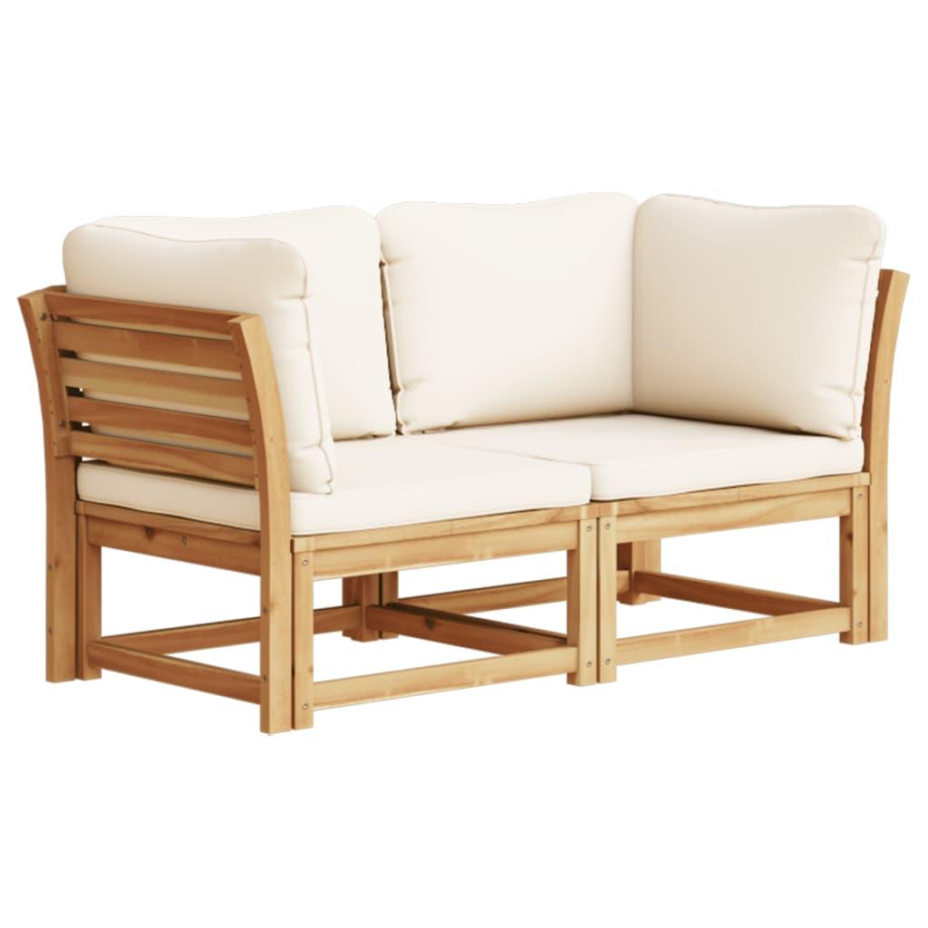 Garden Sofa with Cushions 2-Seater Solid Wood Acacia
