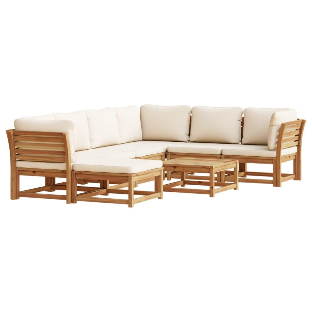 8 Piece Garden Lounge Set with Cushions Solid Wood Acacia