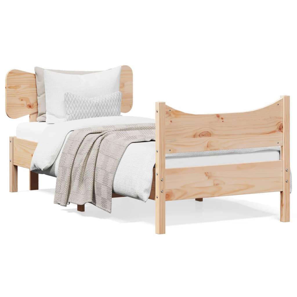 Bed Frame without Mattress 92x187 cm Single Solid Wood Pine