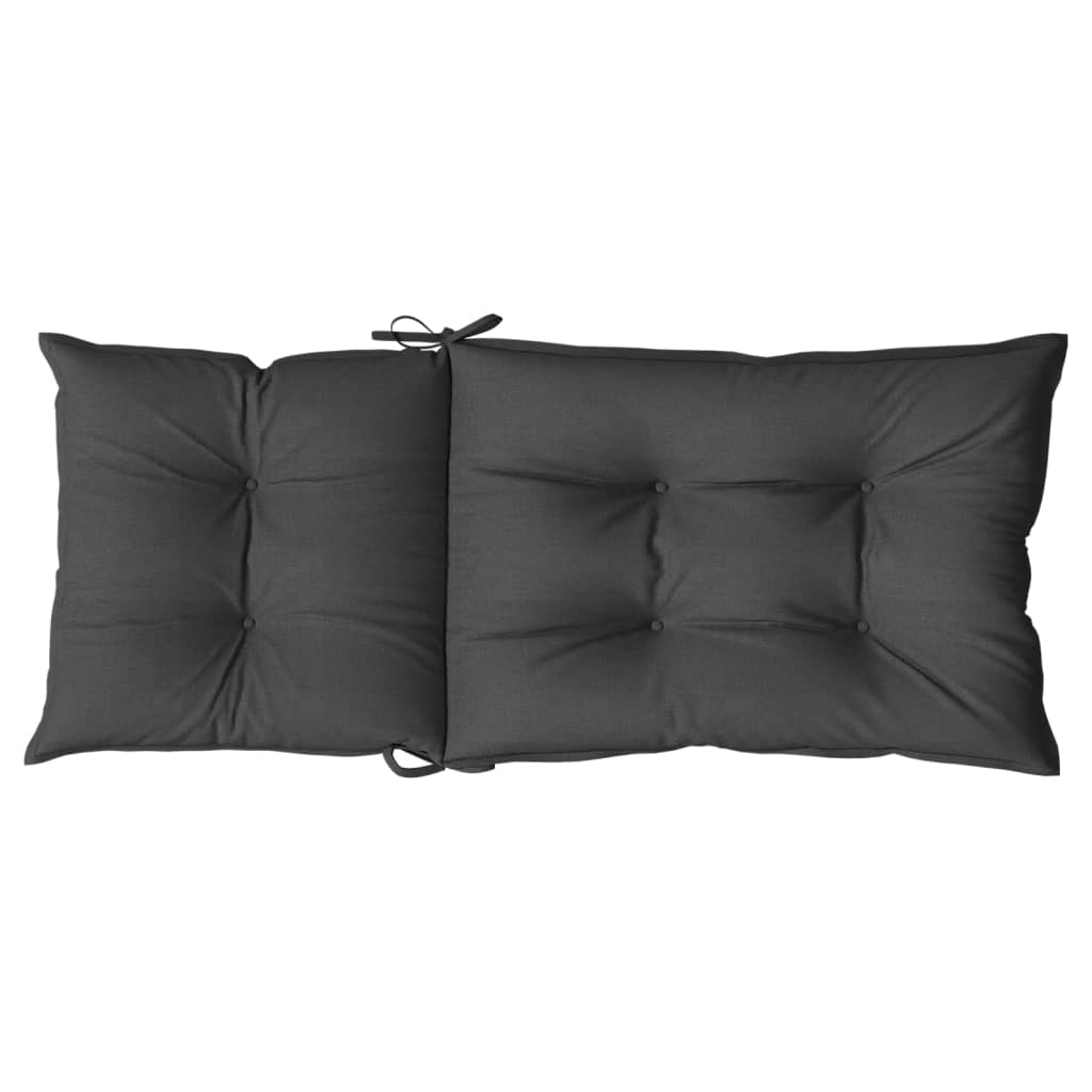 Highback Chair Cushions 4 pcs Melange Anthracite 120x50x7 cm