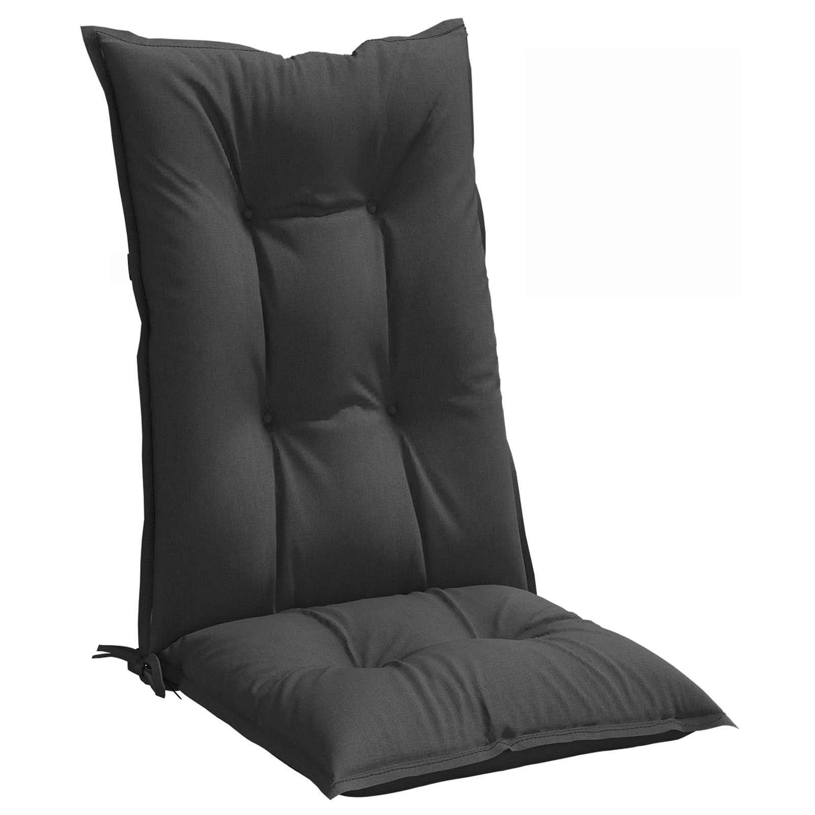 Highback Chair Cushions 4 pcs Melange Anthracite 120x50x7 cm