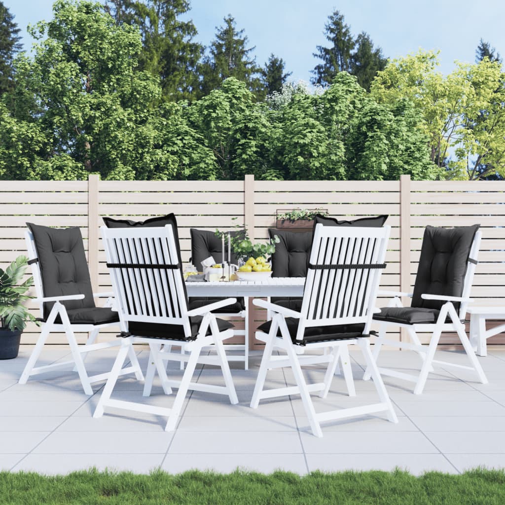 Highback Chair Cushions 6 pcs Melange Anthracite 120x50x7 cm