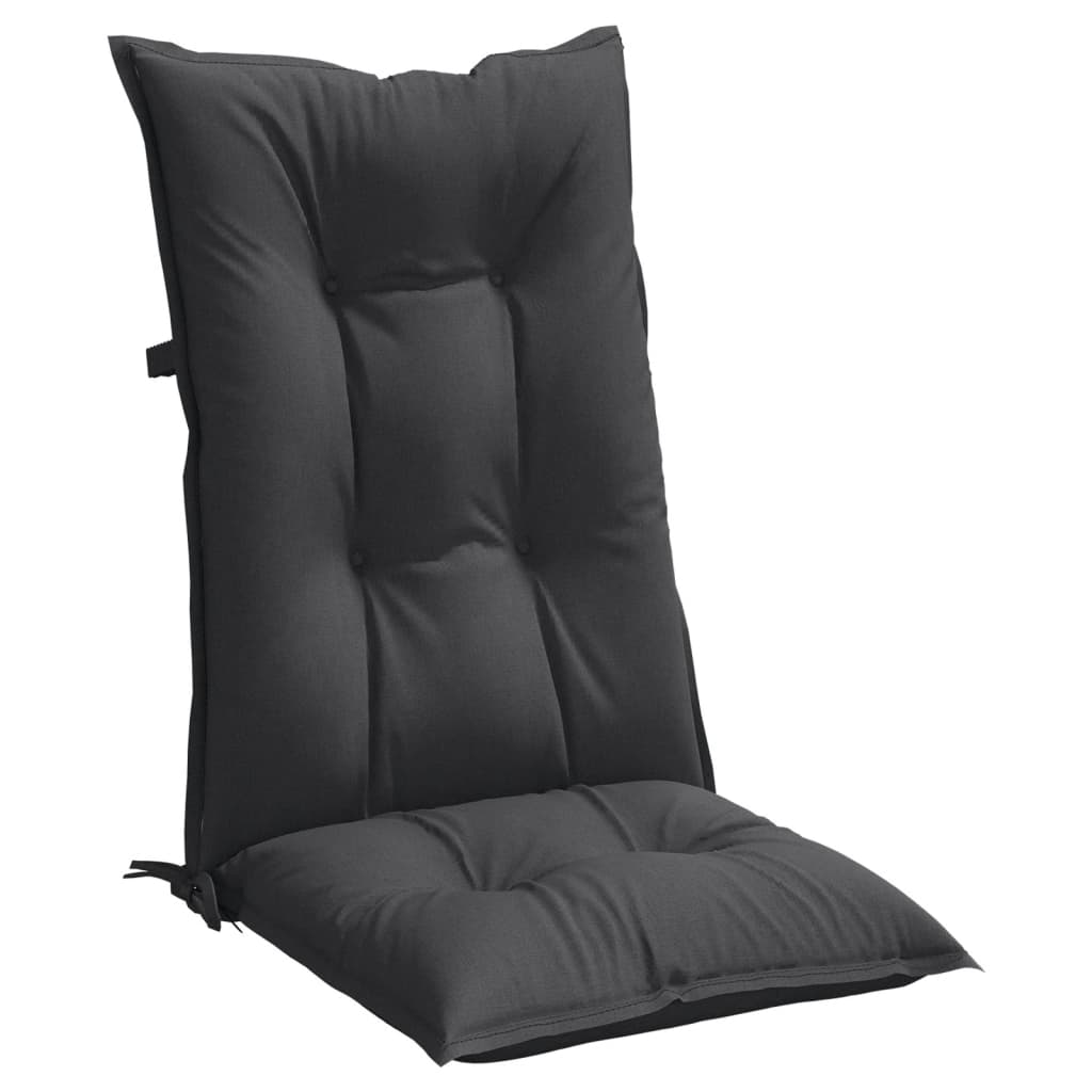 Highback Chair Cushions 6 pcs Melange Anthracite 120x50x7 cm