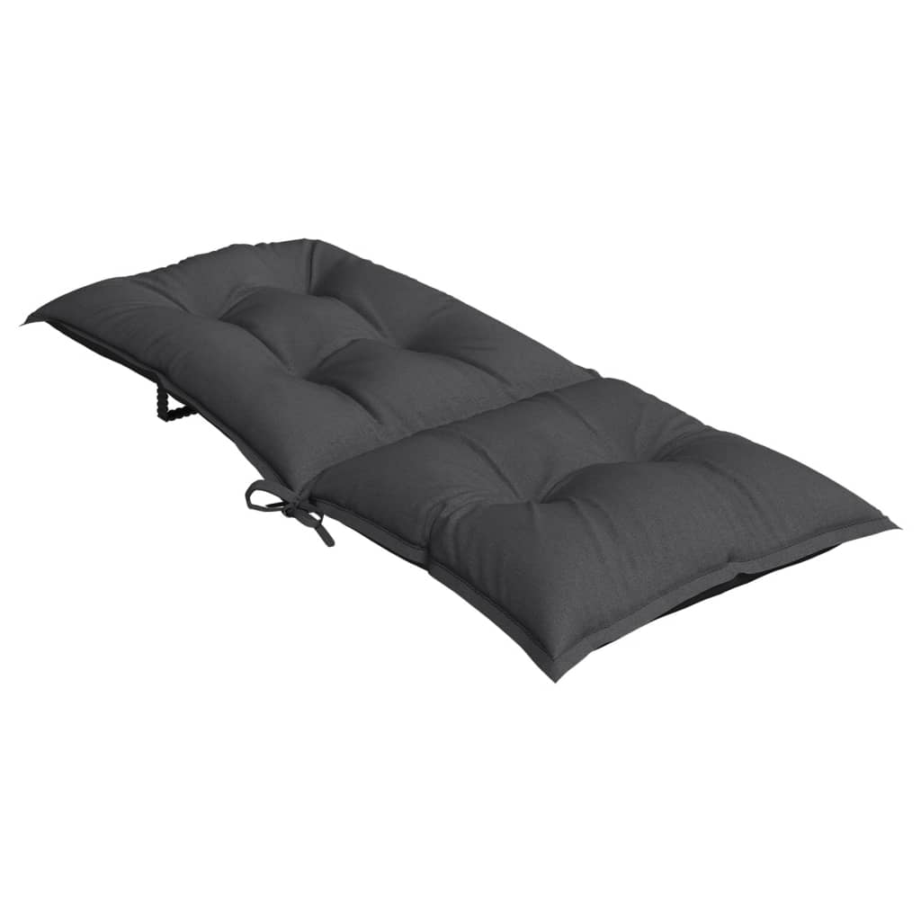 Highback Chair Cushions 6 pcs Melange Anthracite 120x50x7 cm