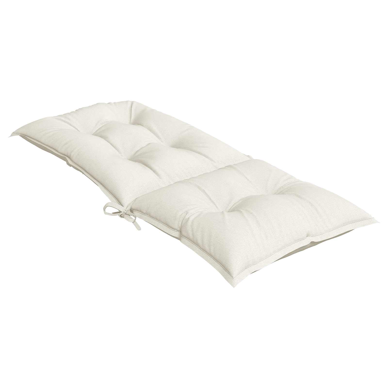 Highback Chair Cushions 4 pcs Melange Cream 120x50x7 cm Fabric