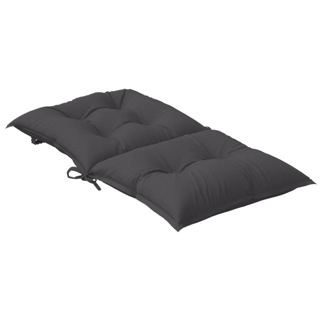 Lowback Chair Cushions 4 pcs Melange Anthracite 100x50x7 cm Fabric